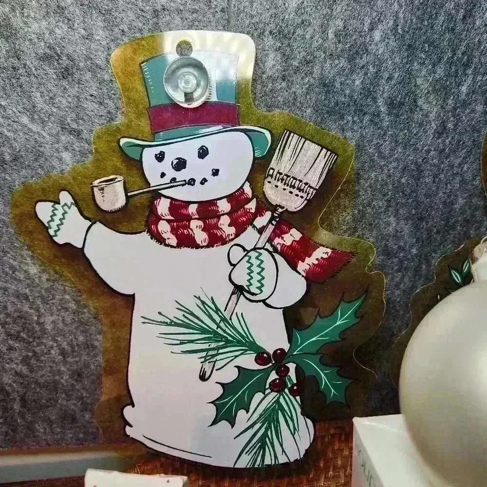 Vtg Prismatix Christmas Window Decorations,Lillian Vernon Bell, Holiday Greeting